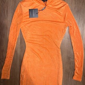 JLUXLABEL Orange Turtleneck Dress - Size Medium